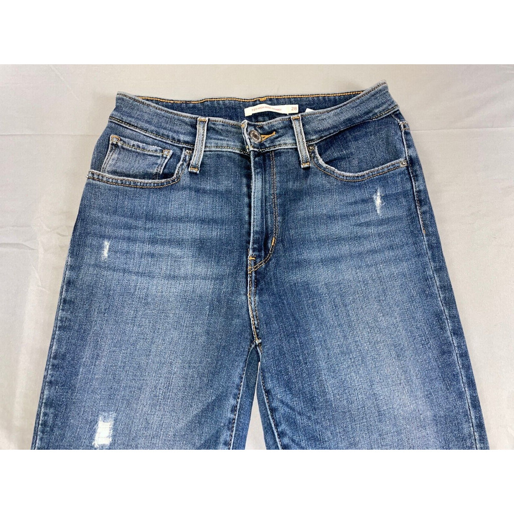 Levis 721 High Rise Skinny Destroyed Stretched Denim Jeans. Women's 28, GUC!! - Picture 6 of 9